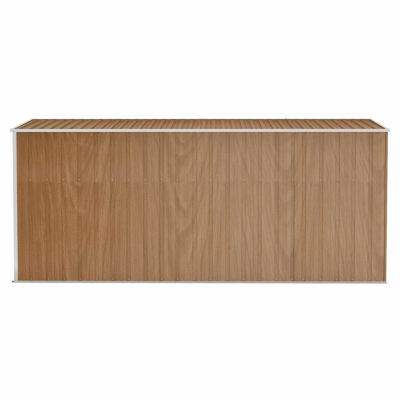 vidaXL pie sienas stiprināms dārza šķūnis, brūns, 118x382x178 cm, cinkots tērauds