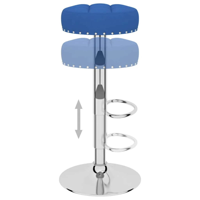 vidaXL bāra krēsli, 2 gab., zils audums