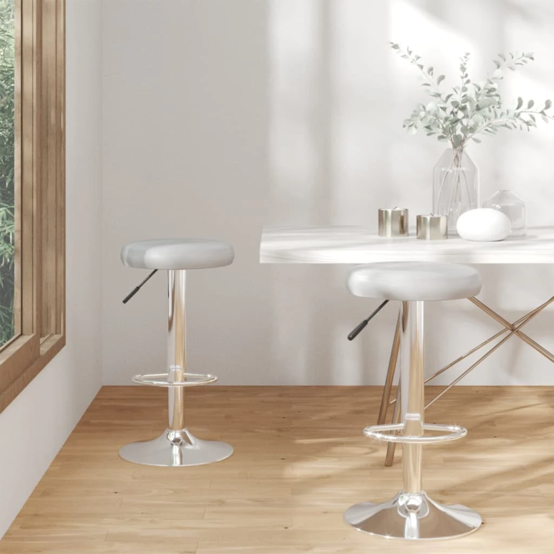 vidaXL bāra krēsli, 2 gab., pelēka mākslīgā āda