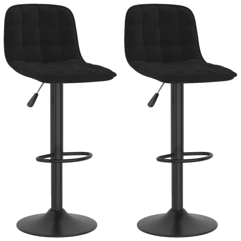 vidaXL bāra krēsli, 2 gab., melns samts