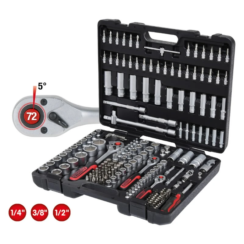 1-4+3-8+1-2'' muciņu komplekts 179gab, KS Tools