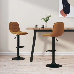 vidaXL bāra krēsli, 2 gab., brūns samts