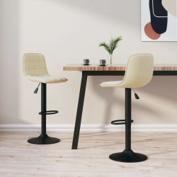 vidaXL bāra krēsli, 2 gab., krēmkrāsas samts