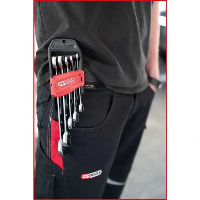 Kombinuotų terkšlinių raktų komplektas 5vnt, 8-19mm, KS Tools