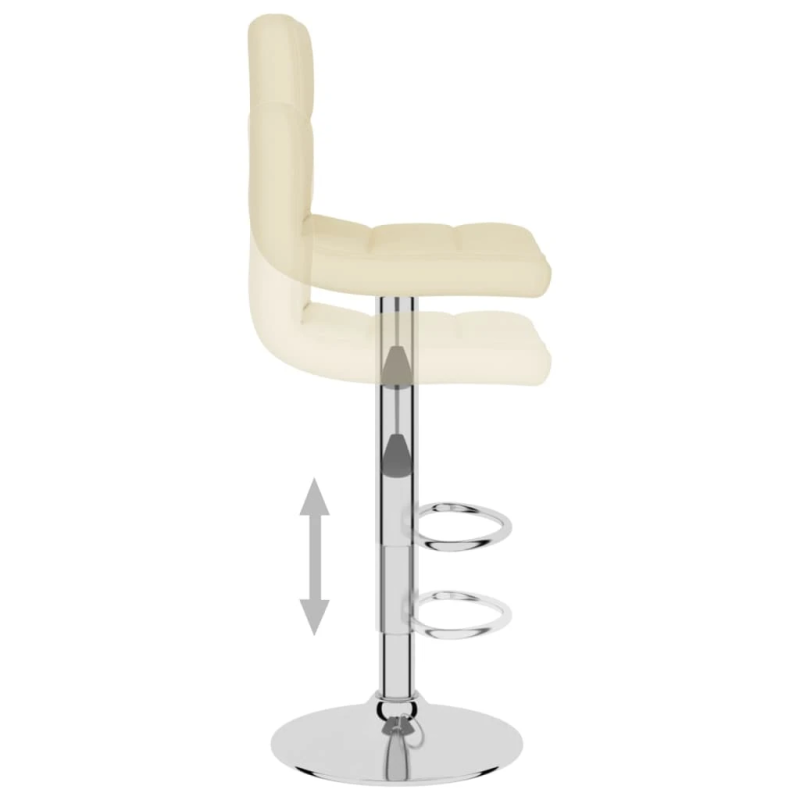 vidaXL bāra krēsli, 2 gab., krēmkrāsas audums