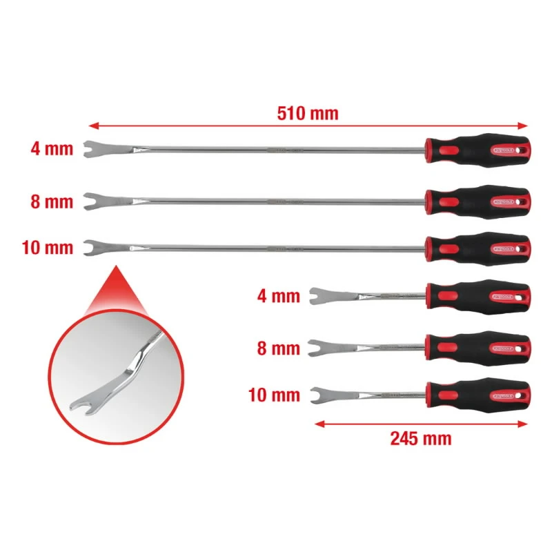 Clip removal set, 6 pcs, KS Tools