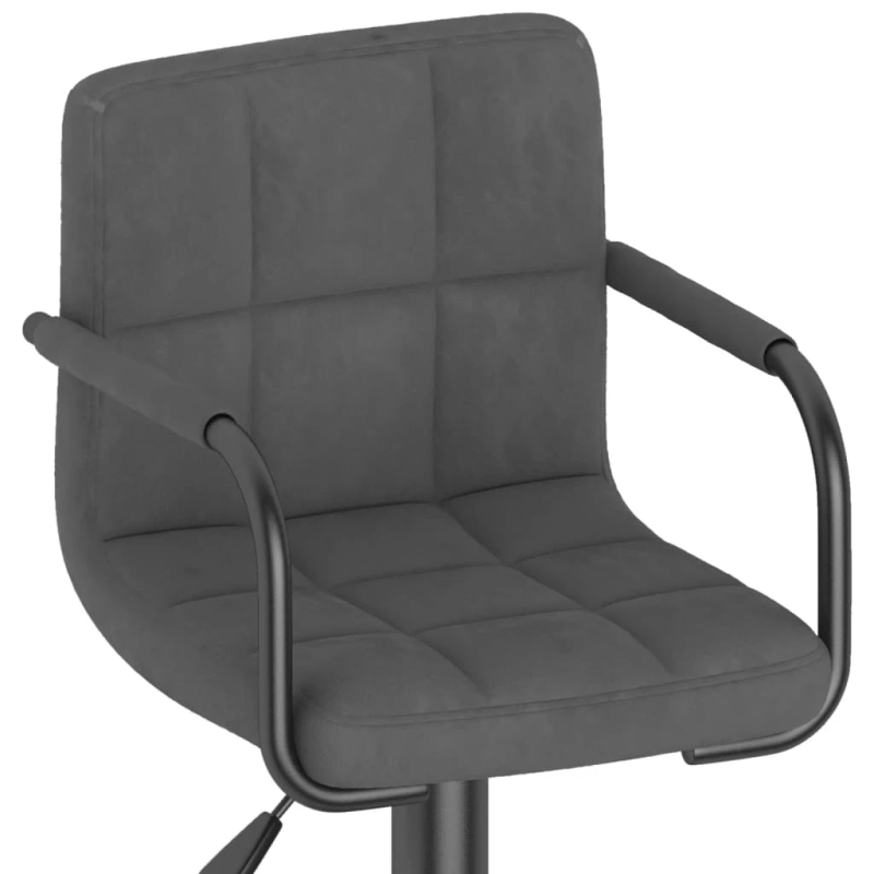 vidaXL bāra krēsls, tumši pelēks samts