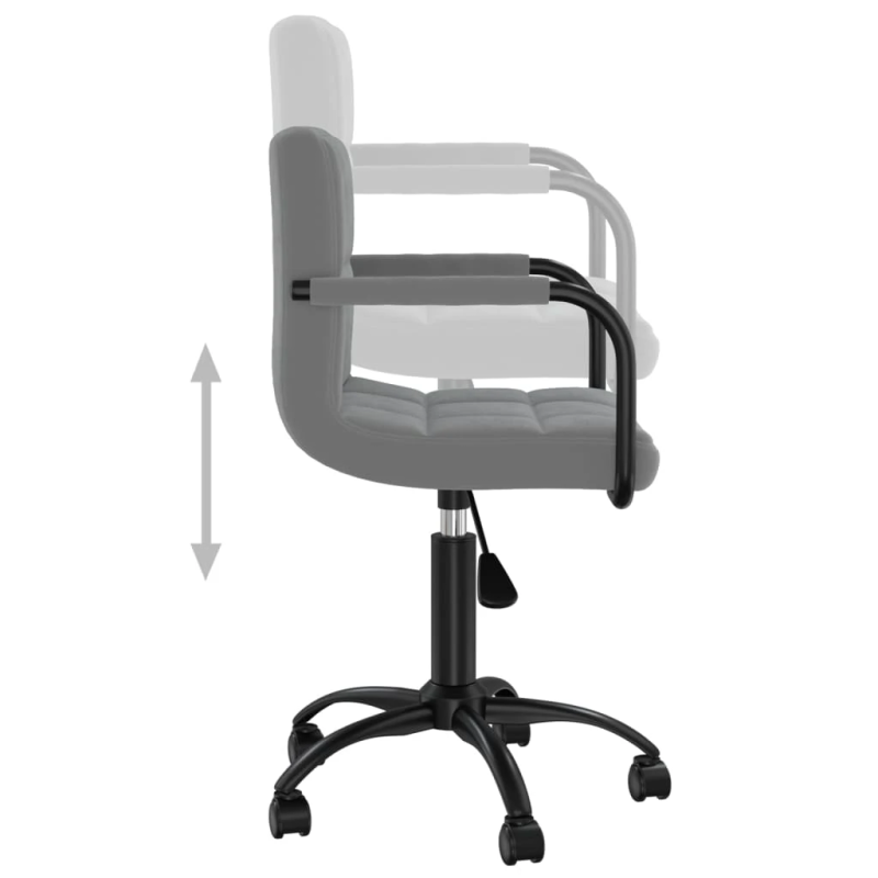 vidaXL biroja krēsls, tumši pelēks samts