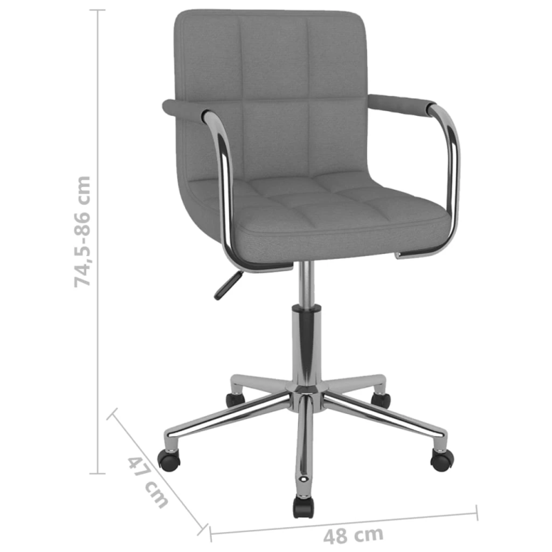 vidaXL biroja krēsls, gaiši pelēks audums
