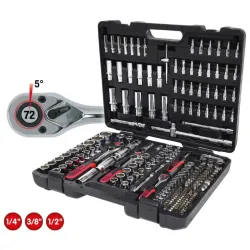 socket set CHROMEplus 1-4+3-8+1-2'' 195pcs, KS Tools