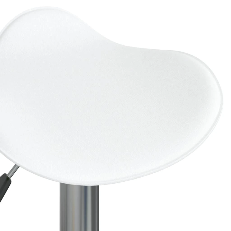 vidaXL bāra krēsls, balts, hromēts tērauds, mākslīgā āda