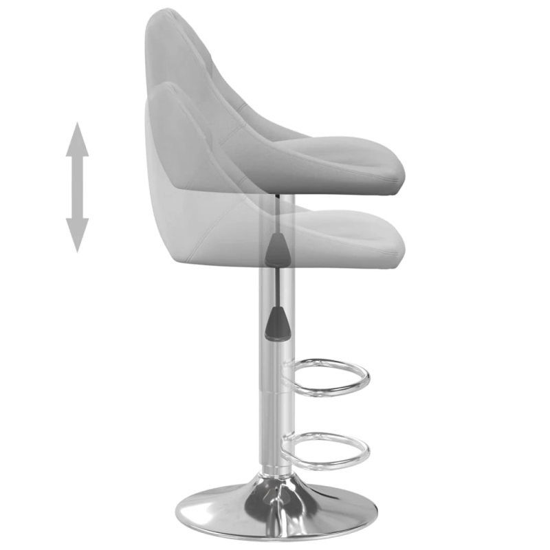 vidaXL bāra krēsls, gaiši pelēks samts