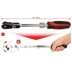 1-4 SlimPOWER telescopic-joint reversible ratchet, 72 teeth, KS Tools