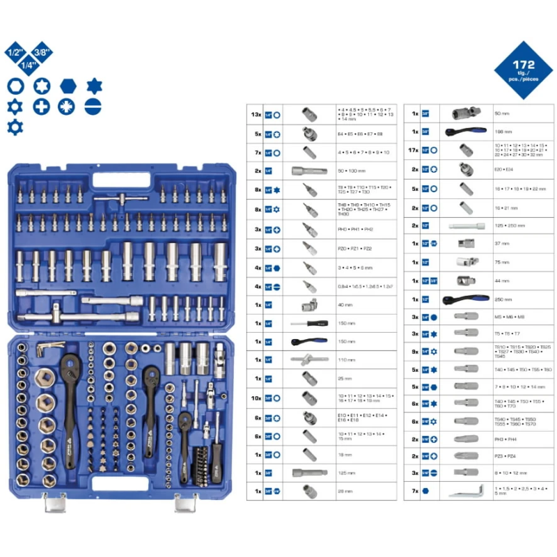 Muciņu komplekts 172gab.1-4.3-8.1-2