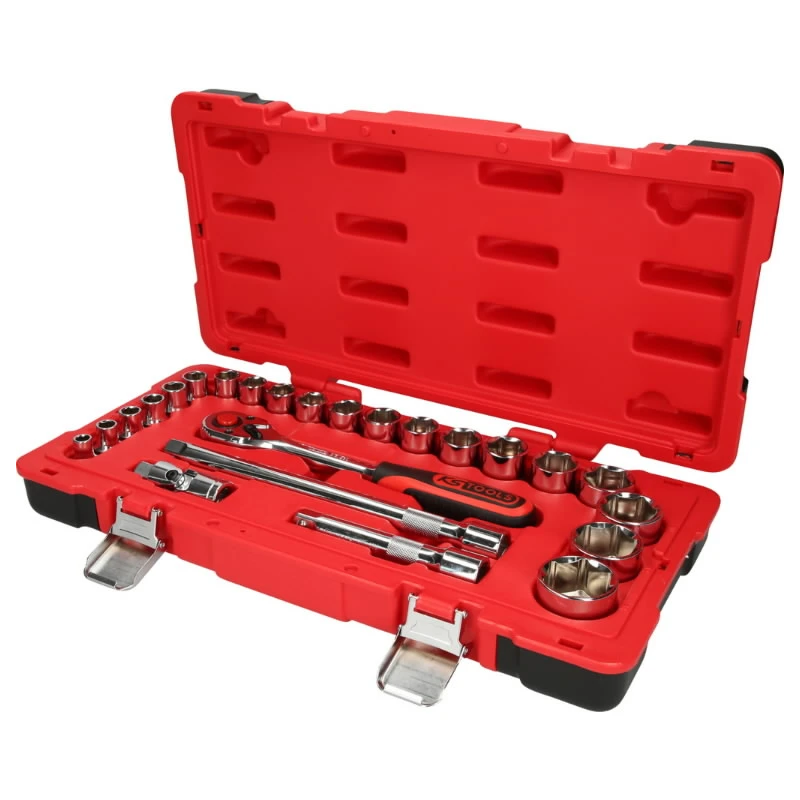 1-2" CHROME+ galatslēgu komplekts 24pcs, KS Tools