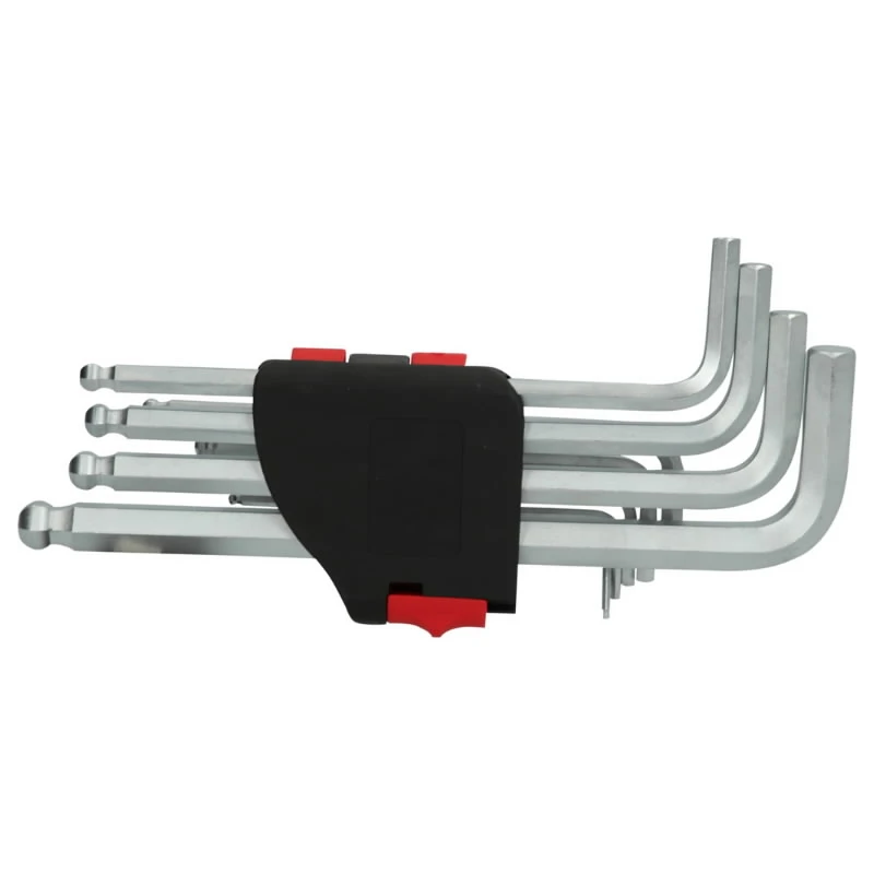 Ball ended hexagon key wrench set, long, 10 pcs, KS Tools