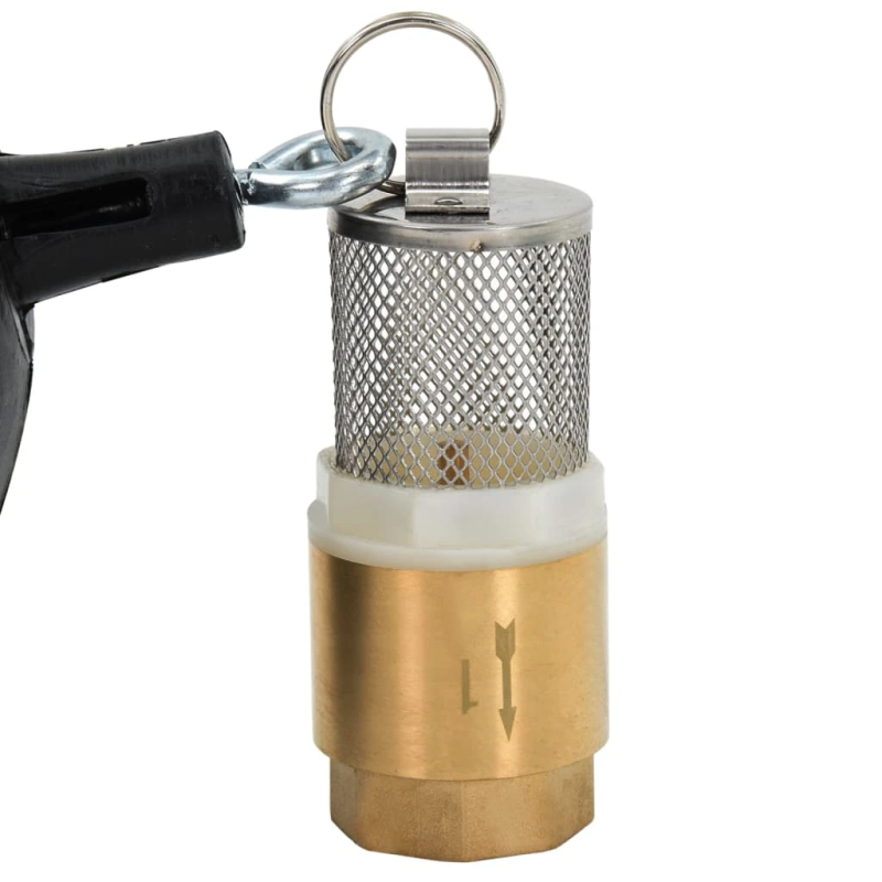 vidaXL sūkšanas šļūtene ar misiņa savienotājiem, melna, 1,1", 5 m, PVC