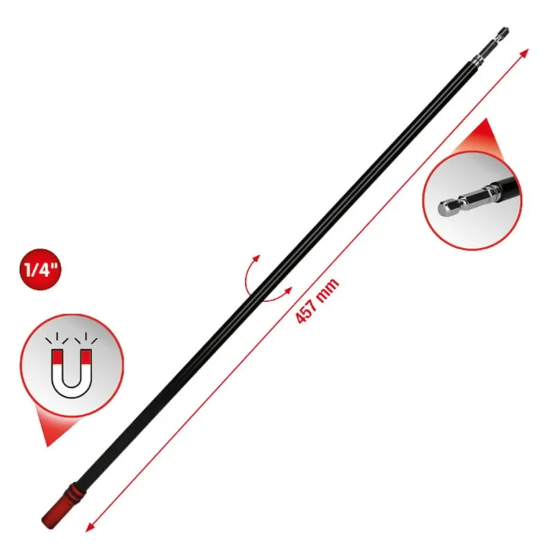 Laikiklis antgaliams 1-4``, ypač ilgas 457mm, KS Tools