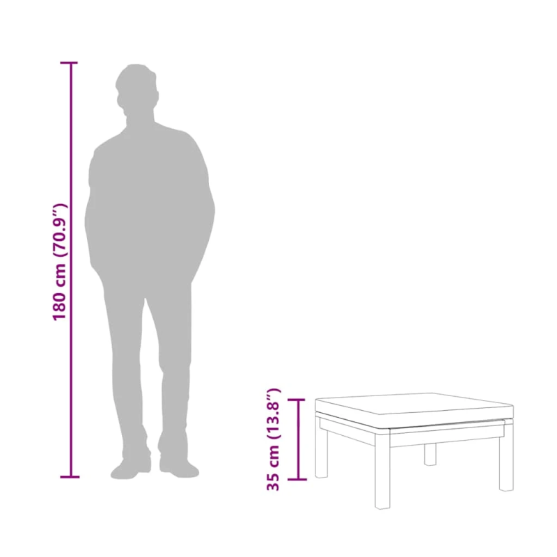 vidaXL kāju balsts ar krēmbaltu matraci, akācijas masīvkoks