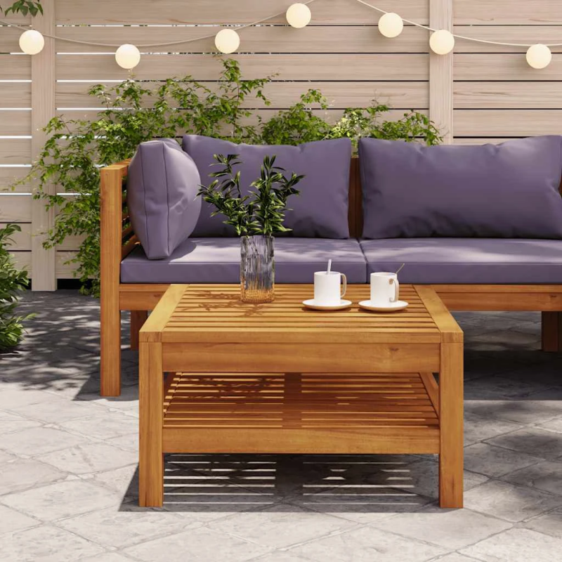 vidaXL kafijas galdiņš, 65x65x35 cm, akācijas masīvkoks