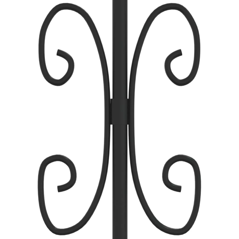 vidaXL dārza žogs ar pīķa formas galotni, melns, 240x175 cm, pulverkrāsots tērauds