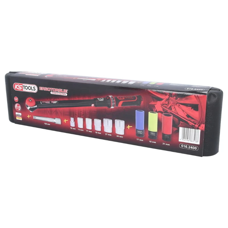 Momentatslēga ERGOTORQUE, 1-2´´, ar muciņām 20-200Nm, KS Tools