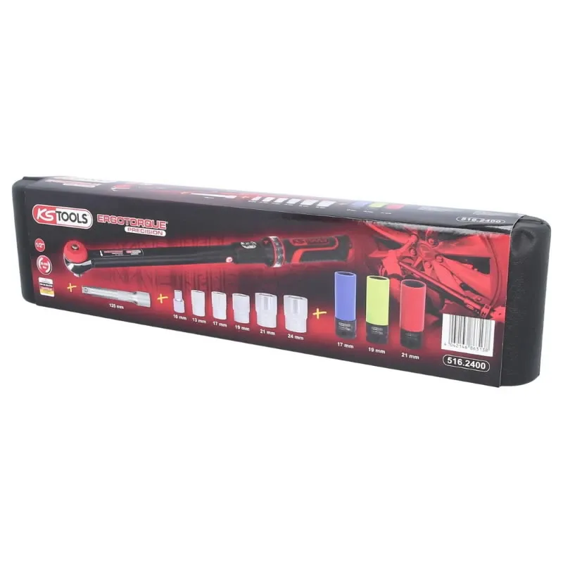 Momentatslēga ERGOTORQUE, 1-2´´, ar muciņām 20-200Nm, KS Tools