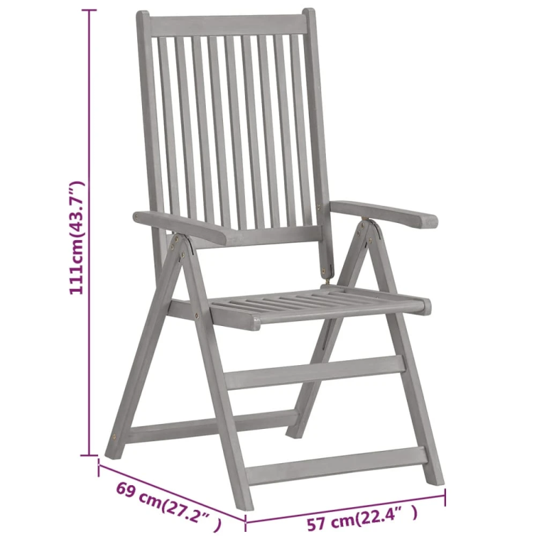 vidaXL 5-daļīgs dārza mēbeļu komplekts, akācijas masīvkoks