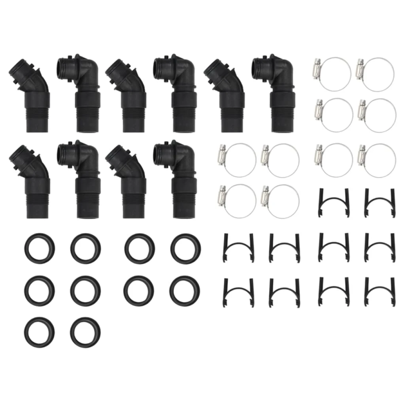 vidaXL solāri baseina sildītāji, 5 gab., 75x75x36 cm, HDPE, alumīnijs