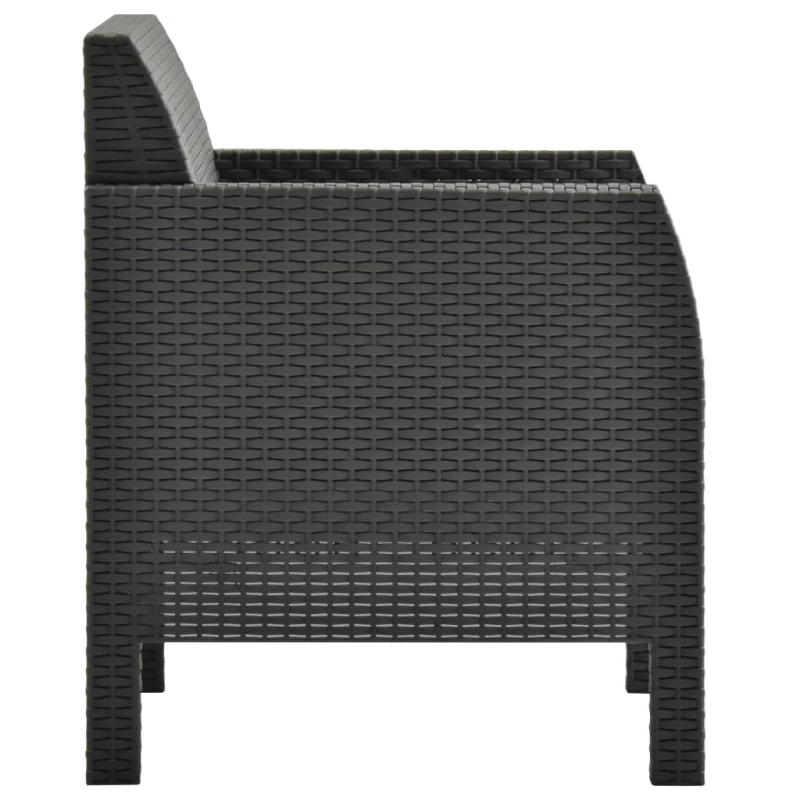 vidaXL dārza krēsli ar matračiem, 2 gab., PP rotangpalma, pelēki