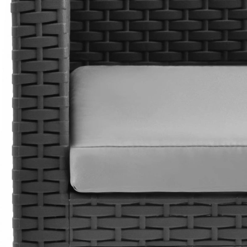 vidaXL dārza krēsli ar matračiem, 2 gab., PP rotangpalma, pelēki