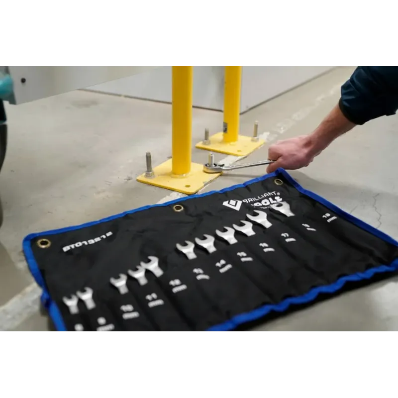 Kombinuotų terkšlinių raktų su reversu komplektas 8-19mm, 12, Brilliant Tools
