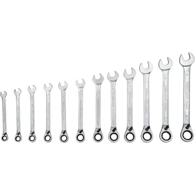 Kombinēto sprūdatslēgu komplekts 8-19mm, 12gab., Brilliant Tools