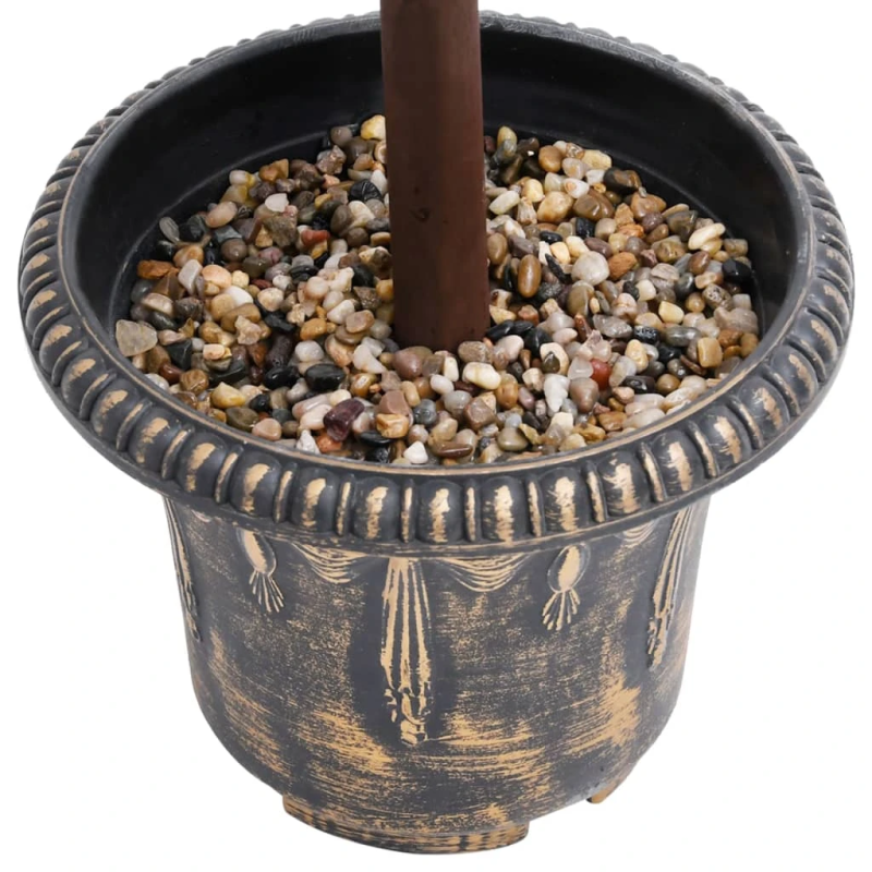 vidaXL mākslīgais buksis ar podiņu, apaļš, zaļš, 118 cm