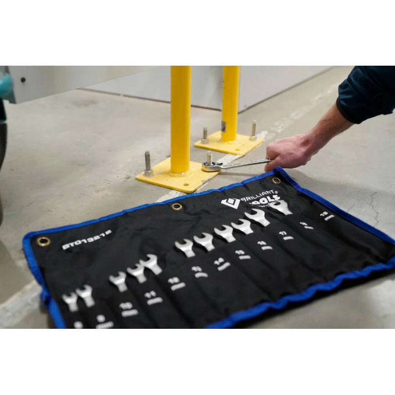 Kombinēto sprūdatslēgu komplekts 8-19mm, 12gab., Brilliant Tools