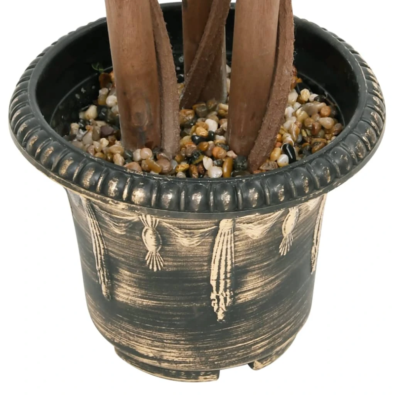 vidaXL mākslīgais buksis ar podiņu, apaļš, zaļš, 119 cm