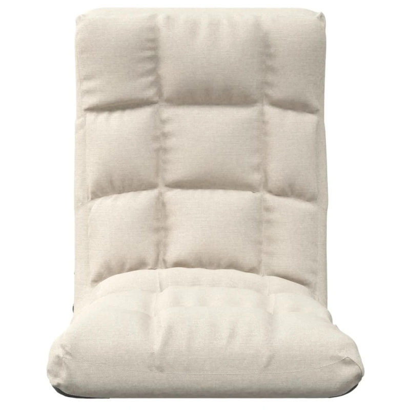 vidaXL salokāms grīdas krēsls, krēmkrāsas audums