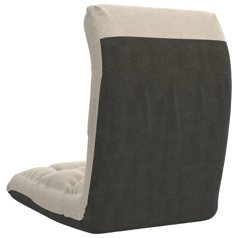 vidaXL salokāms grīdas krēsls, krēmkrāsas audums