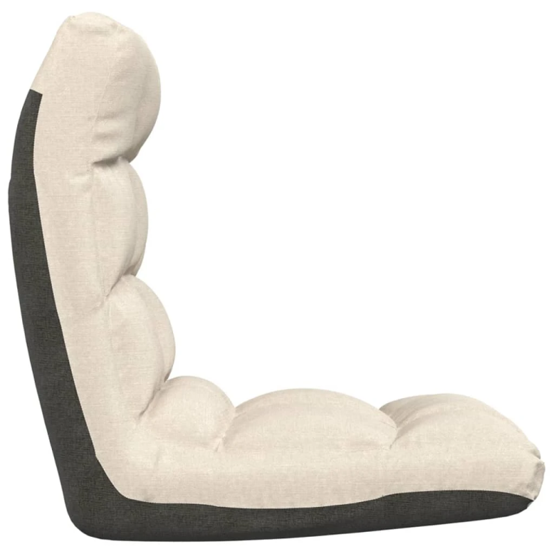 vidaXL salokāms grīdas krēsls, krēmkrāsas audums