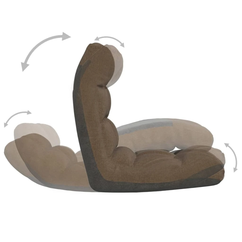 vidaXL salokāms grīdas krēsls, brūns audums