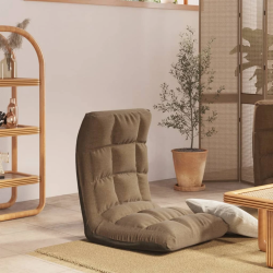 vidaXL salokāms grīdas krēsls, pelēkbrūns audums