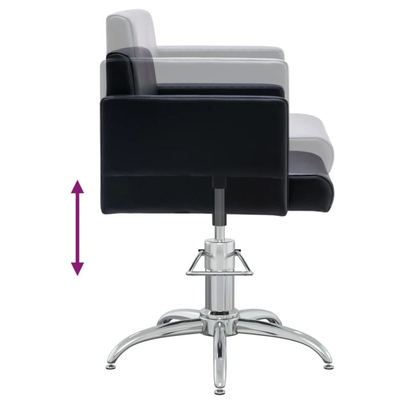 vidaXL salona krēsls, melna mākslīgā āda