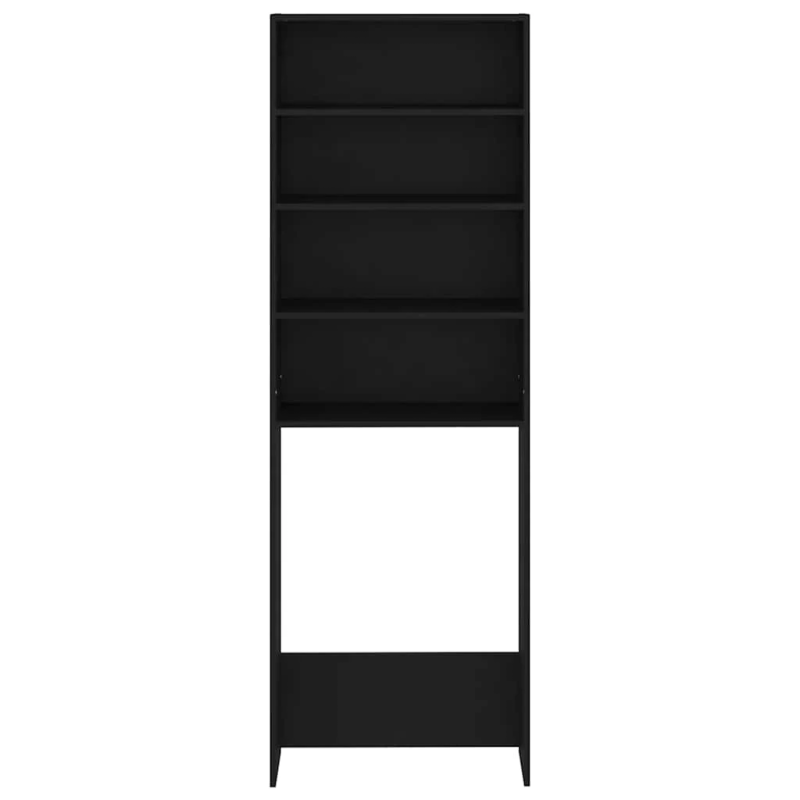 vidaXL veļasmašīnas plaukts, 64x24x190 cm, melns