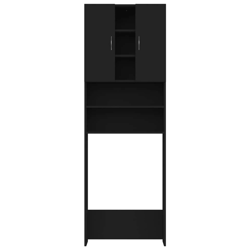 vidaXL veļasmašīnas skapītis, 64x25,5x190 cm, melns