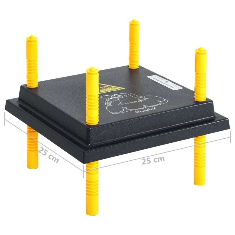 vidaXL sildošā plāksne cāļiem un pīlēm, 25x25 cm