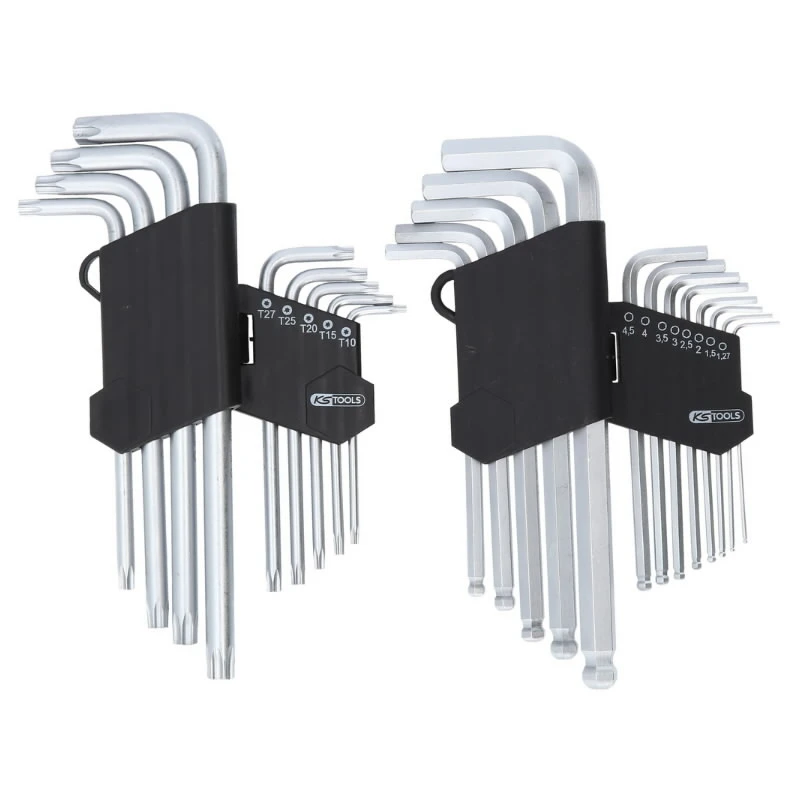 L-Hex and L-Torx wrench set, 22pcs, KS Tools