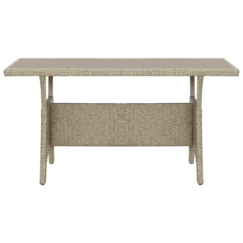 vidaXL dārza galds, pelēks, 120x70x66 cm, PE rotangpalma