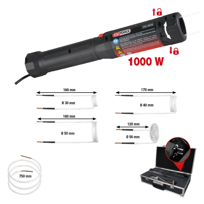 Induction heat gun set, 6 pcs, KS Tools