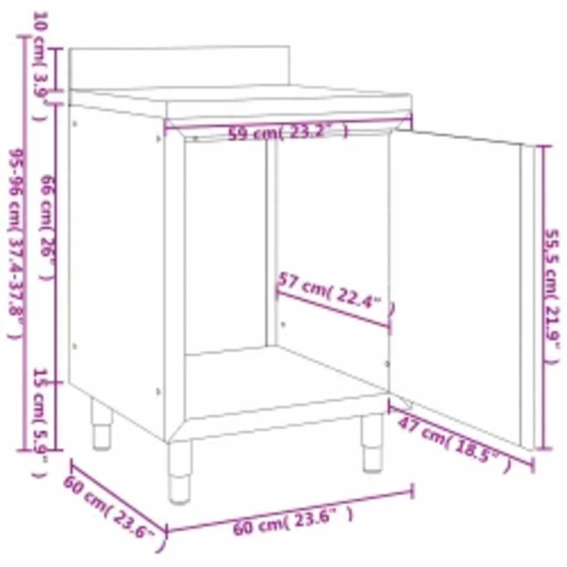 vidaXL virtuves skapīši, 2 gab., nerūsējošais tērauds