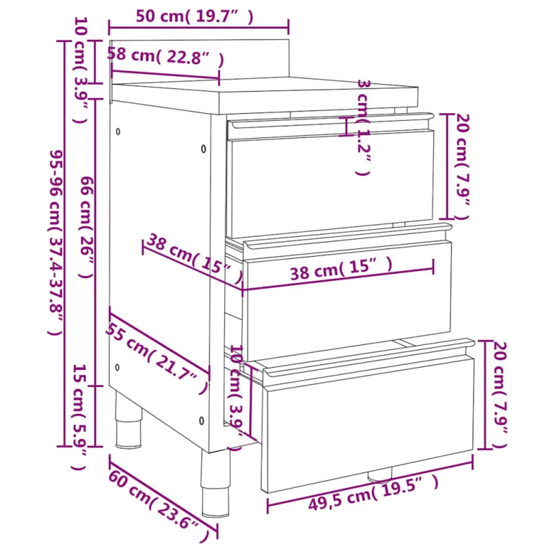 vidaXL virtuves skapīši, 2 gab., nerūsējošs tērauds